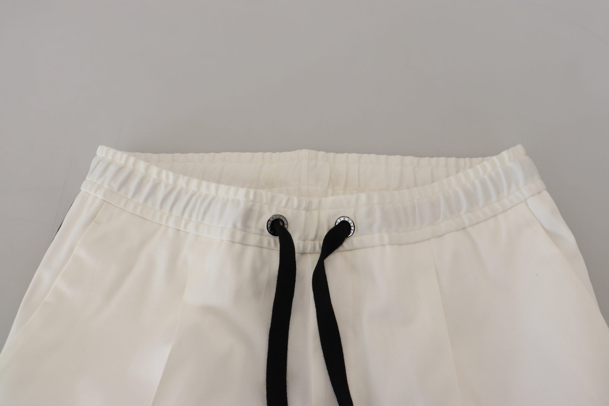 Elegant White Cotton Jogger Pants