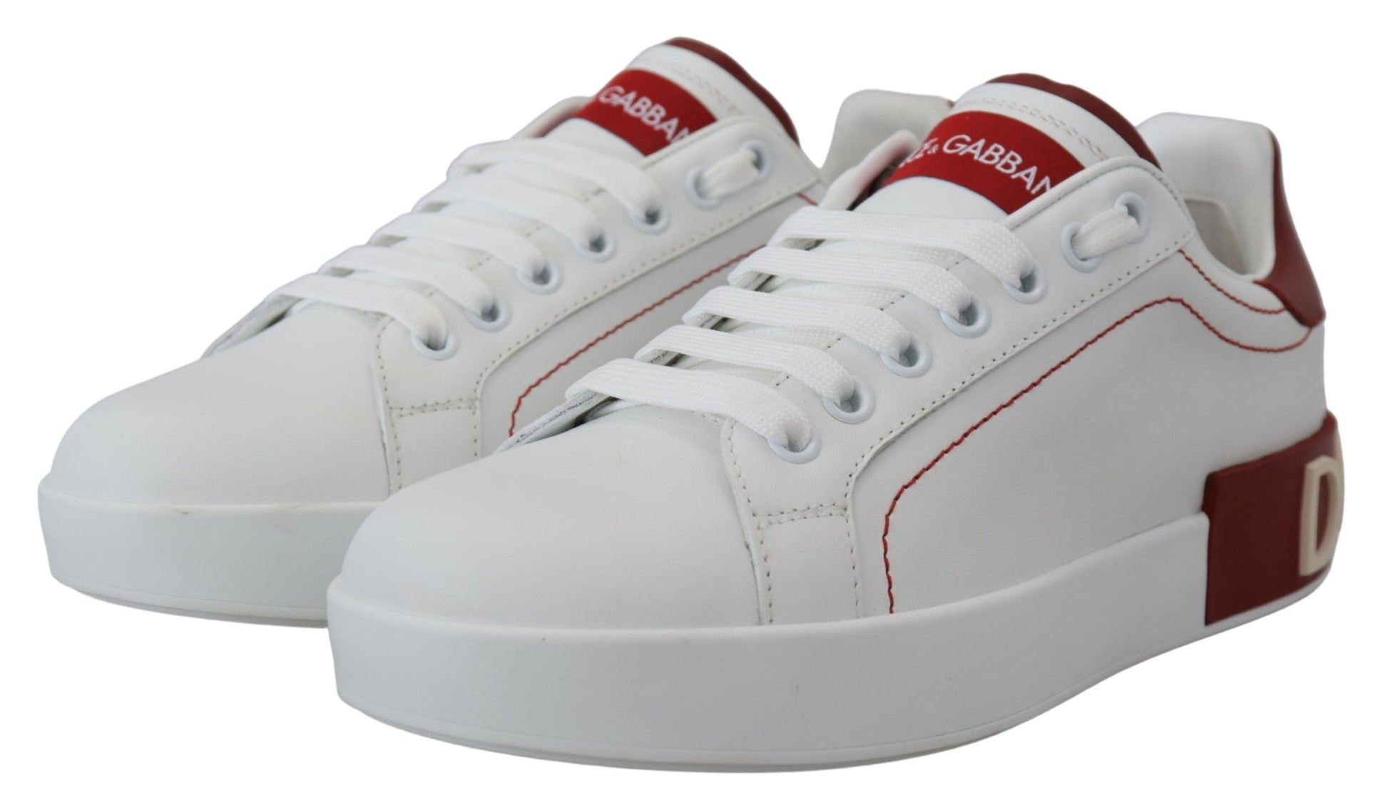 Chic White Portofino Leather Sneakers