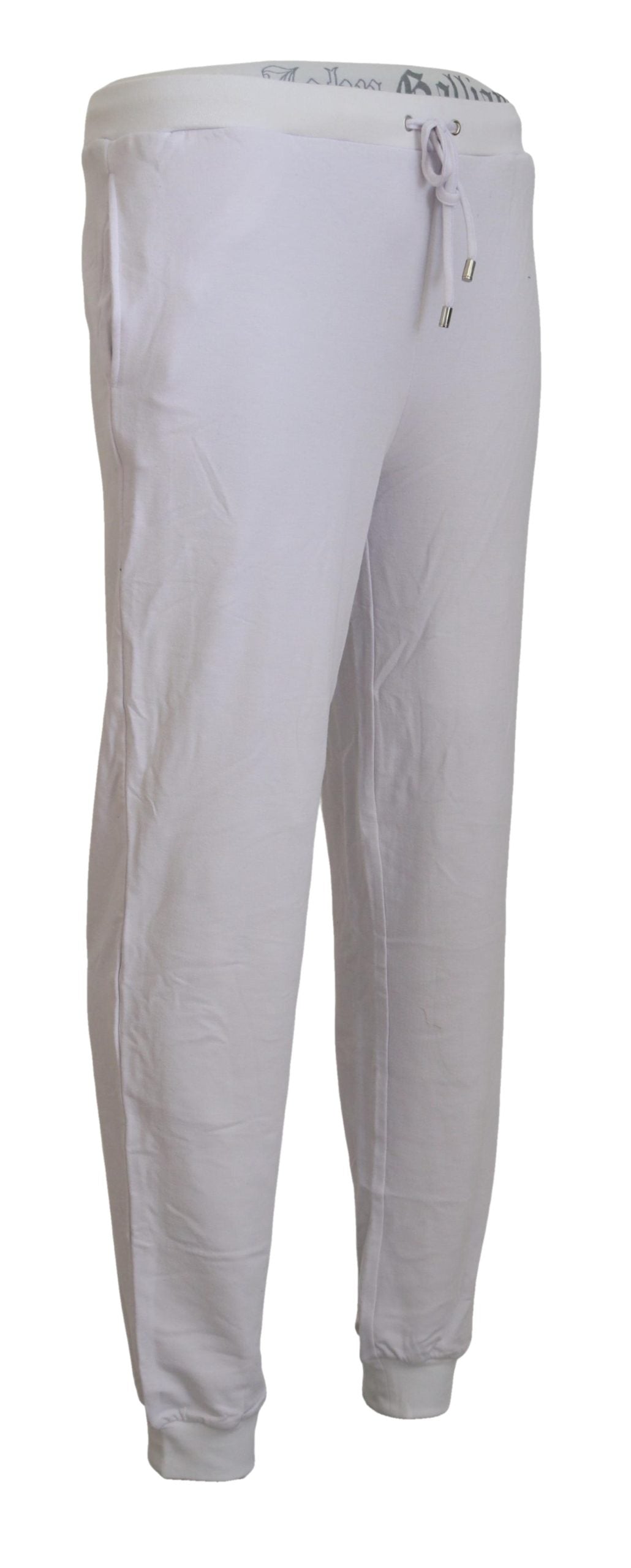 White Cotton Logo Mens Jogger Pants