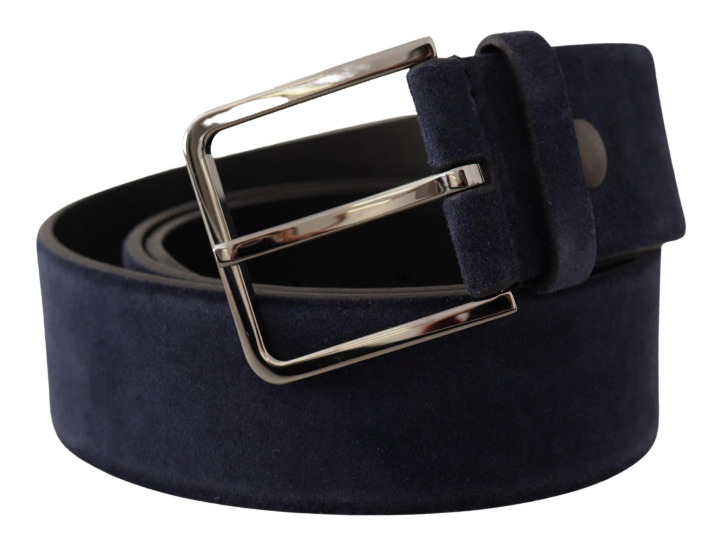 Navy Elegance Velvet Leather Belt