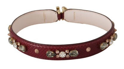 Elegant Python Leather Bag Strap in Bordeaux