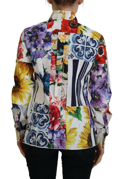 Elegant Floral Cotton Long Sleeve Top