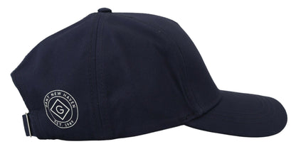 Elegant Blue Cotton Baseball Hat