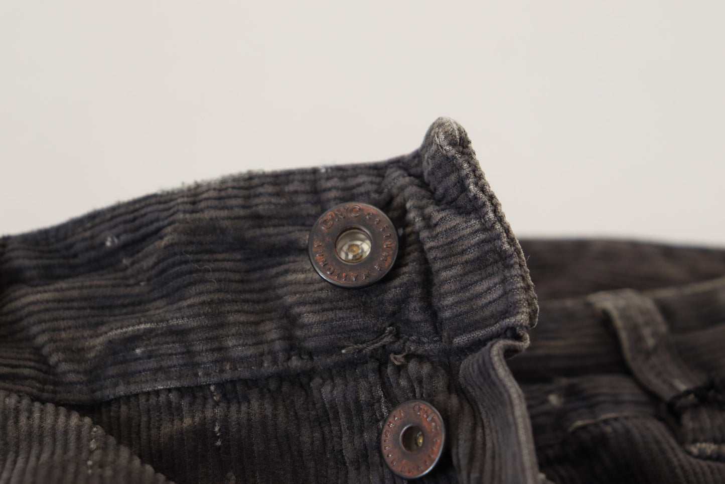 Gray Cotton Corduroy Men Casual Jeans