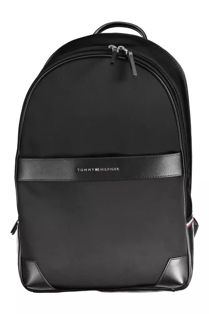 Black Polyethylene Men Backpack