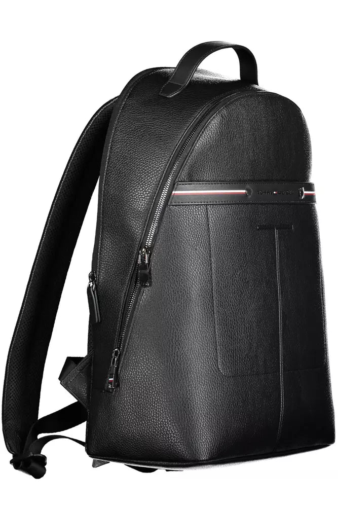 Black Polyethylene Men Backpack