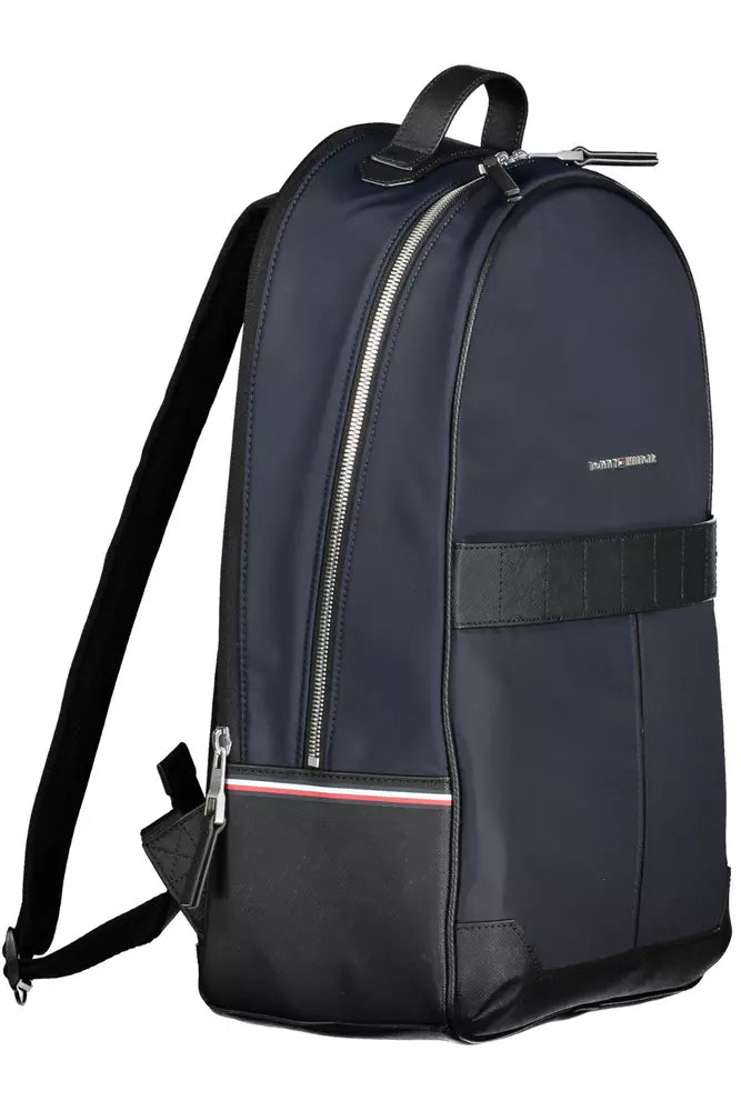 Blue Polyester Men Backpack