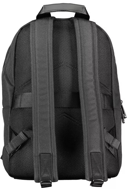 Black Polyester Men Backpack