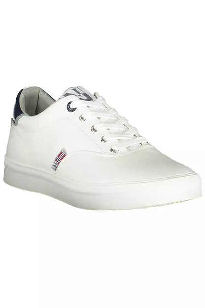 White Polyester Men Sneaker