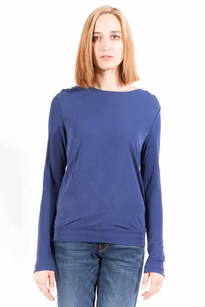 Blue Viscose Women Top