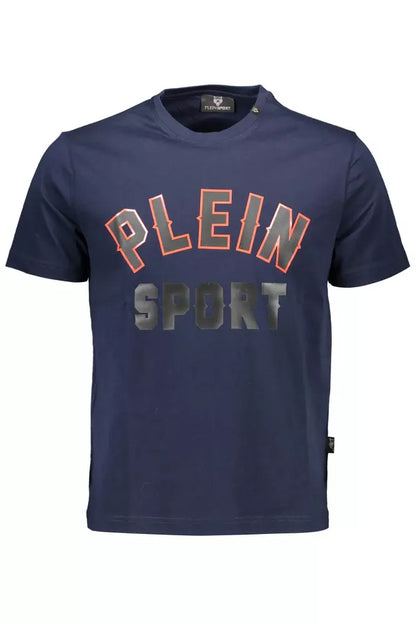 Blue Cotton Men T-Shirt