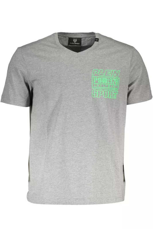 Gray Cotton Men T-Shirt