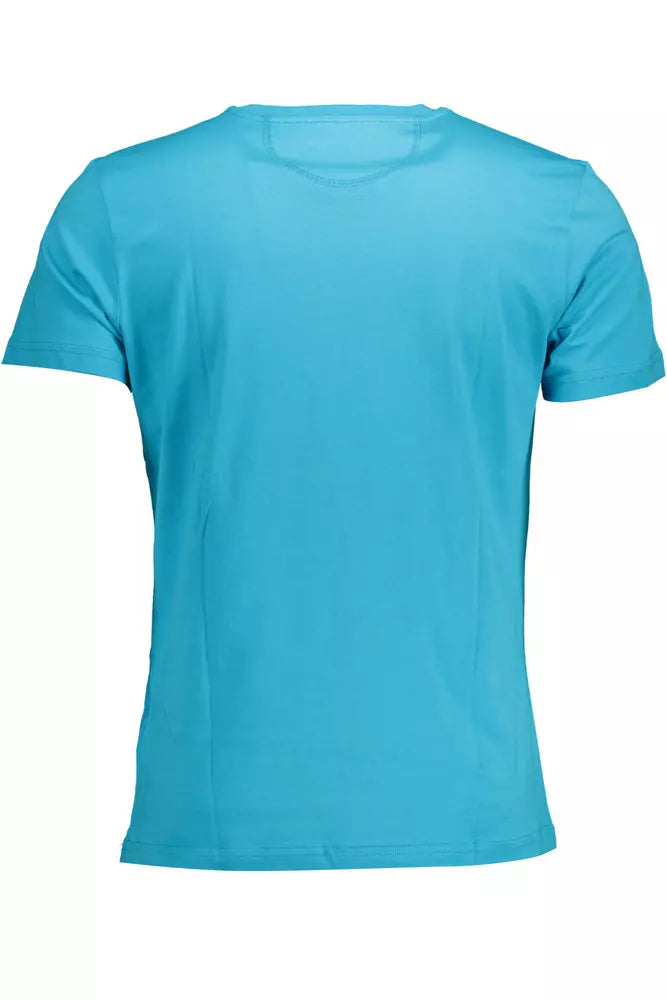 Blue Cotton Men T-Shirt