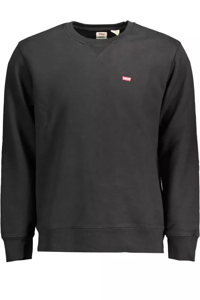 Black Cotton Men Sweater