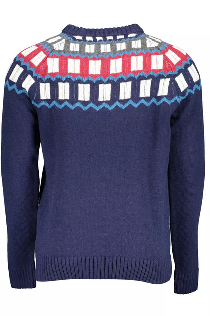 Blue Wool Men Sweater