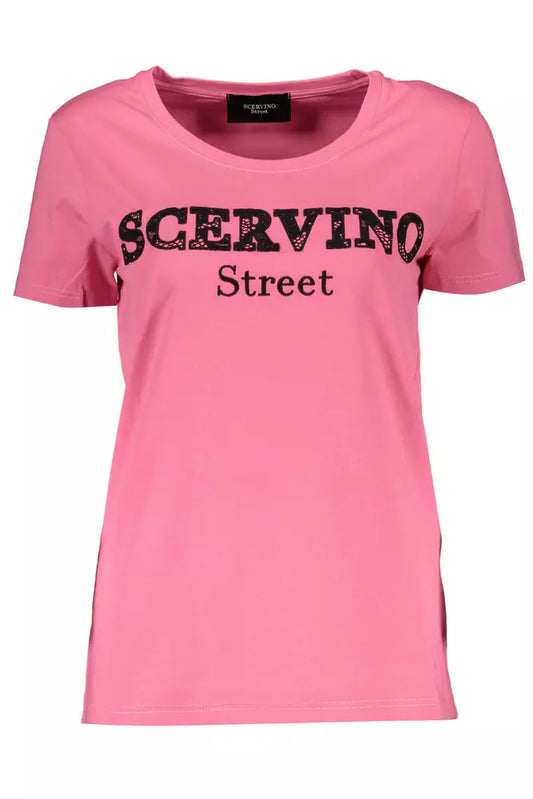 Pink Cotton Women T-Shirt