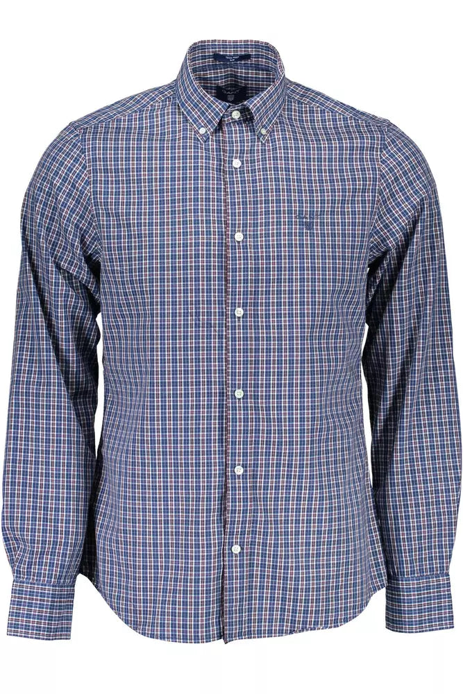 Blue Cotton Men Shirt