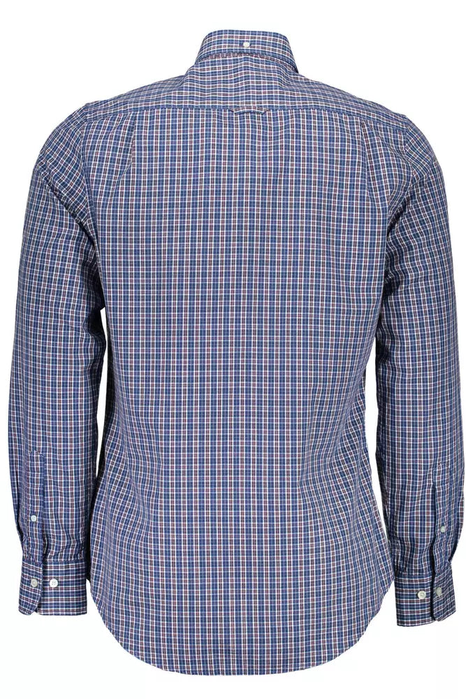 Blue Cotton Men Shirt