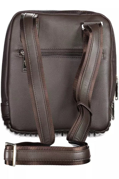 Brown Polyester Men Shoulder Bag