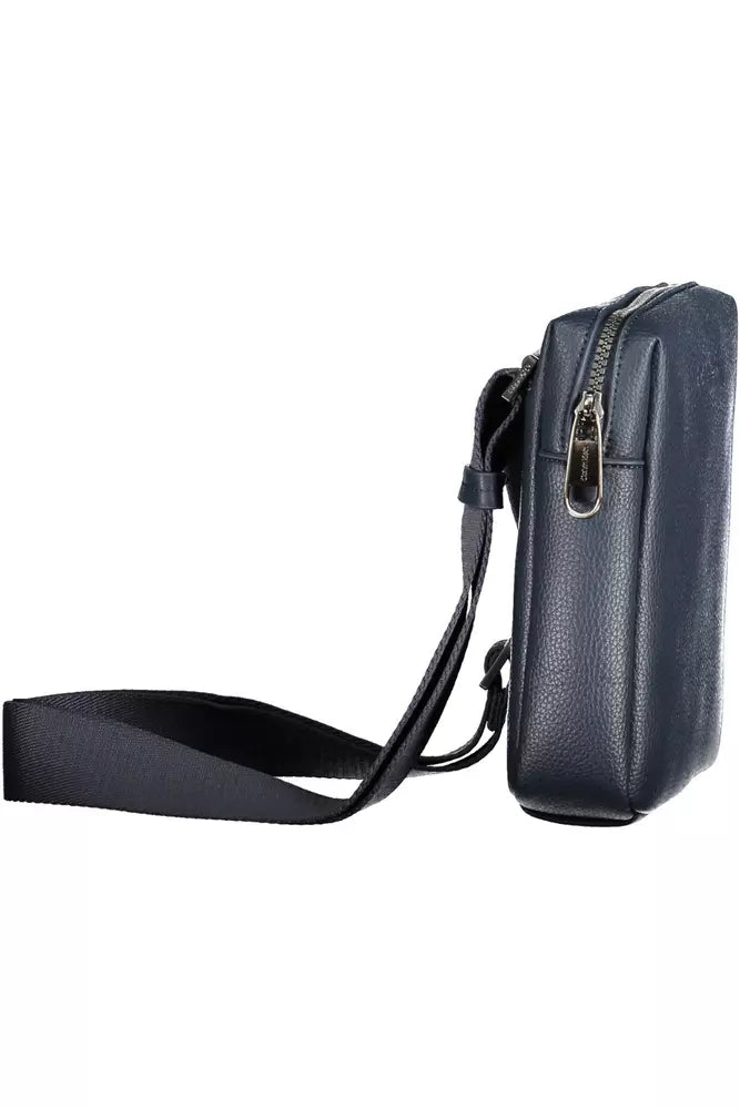 Blue Polyester Men Shoulder Bag