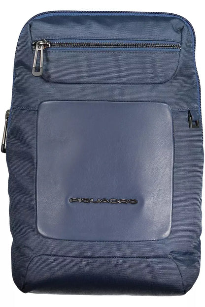 Blue Recycled Men Shoulder Bag