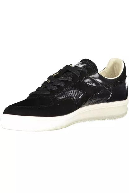 Black Leather Women Sneaker