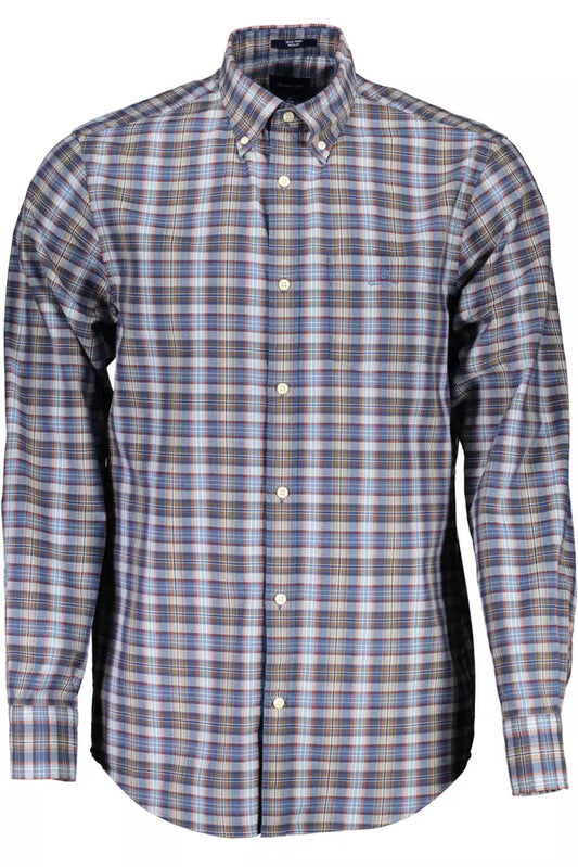 Blue Cotton Men Shirt