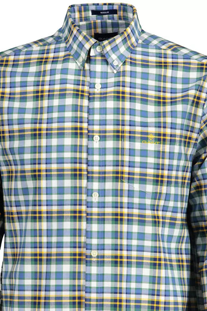 Blue Cotton Mens Shirt