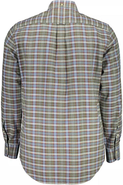 Green Cotton Men Shirt