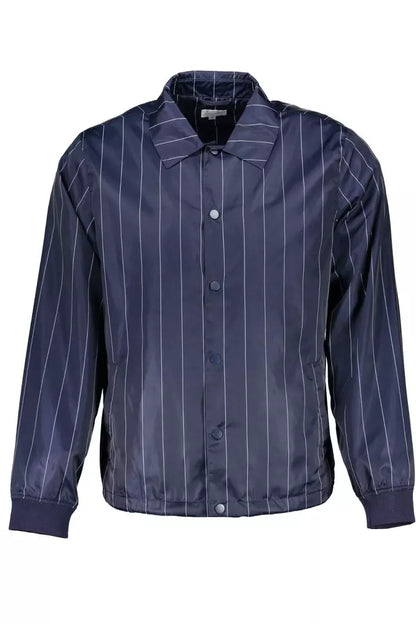 Blue Polyester Men Jacket