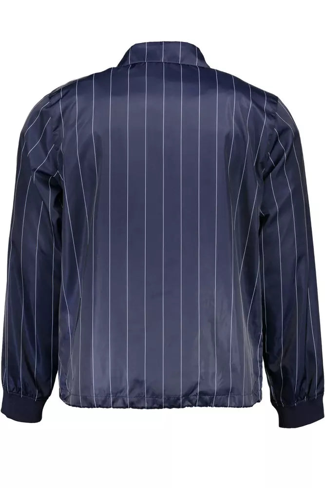 Blue Polyester Men Jacket