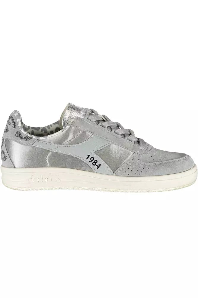 Gray Leather Women Sneaker