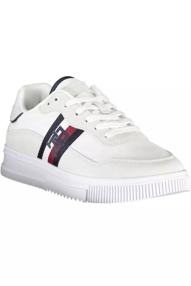 White Polyester Men Sneaker