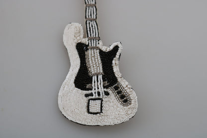 Gold Sequined Guitar Pin Brooch