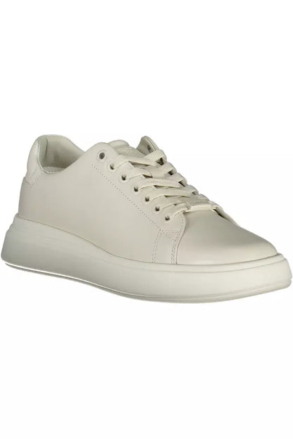 Beige Leather Women Sneaker