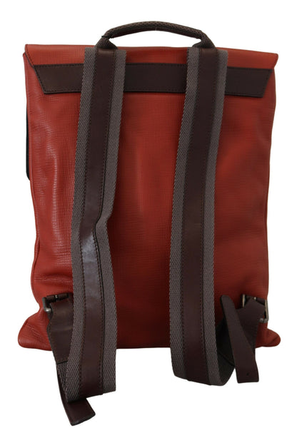 Elegant Calfskin Leather Backpack in Orange