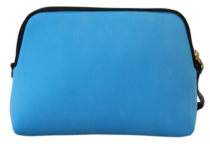 Elegant Blue Polyamide Pouch Bag