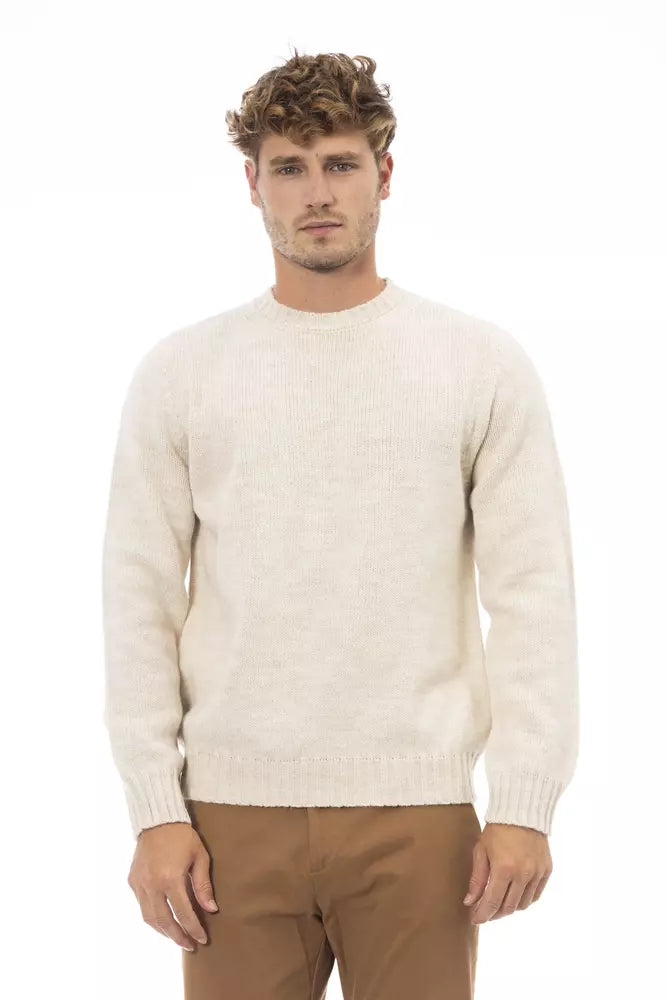 Beige Alpaca Men Sweater