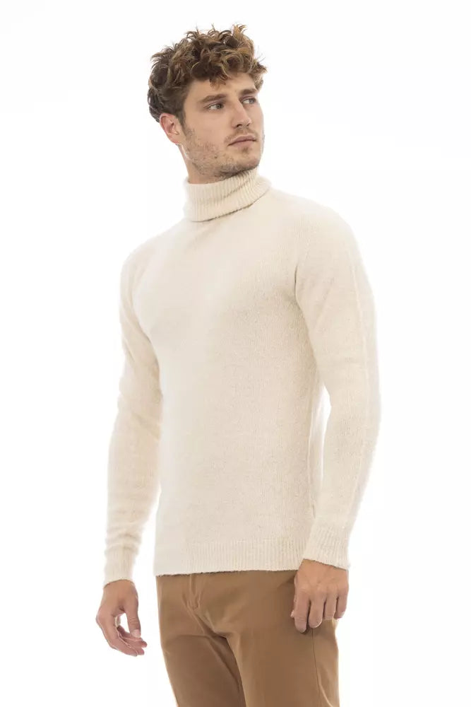 Beige Alpaca Men Sweater