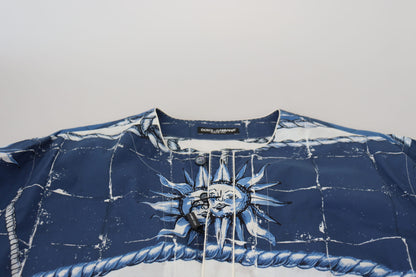 Majestic Blue Cotton-Silk Thobe Robe