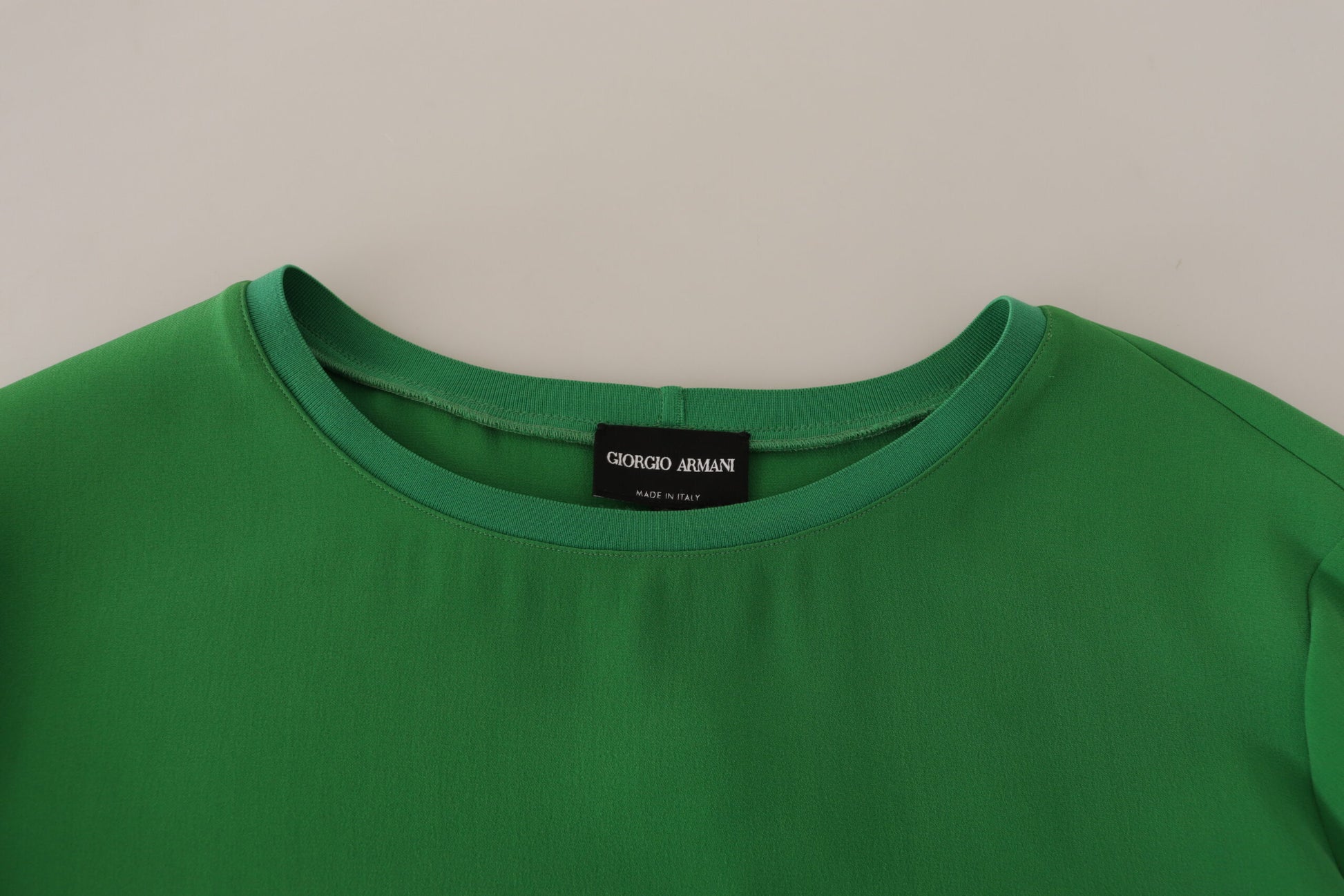 Green Silk Long Sleeves Round Neck Sweater