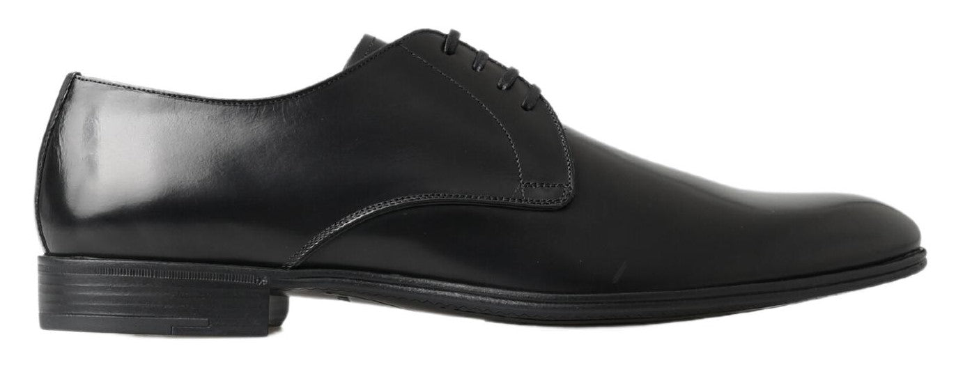 Classic Black Leather Derby Shoes