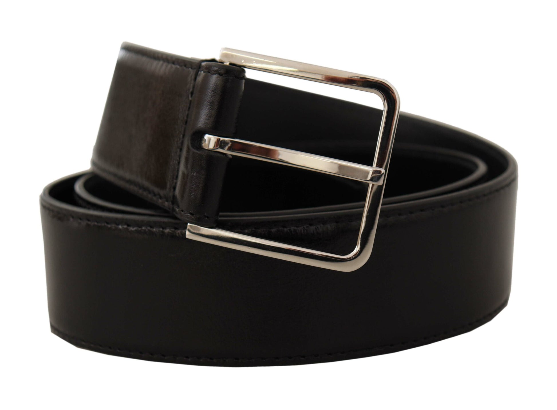 Elegant Leather Belt with Metal Buckle