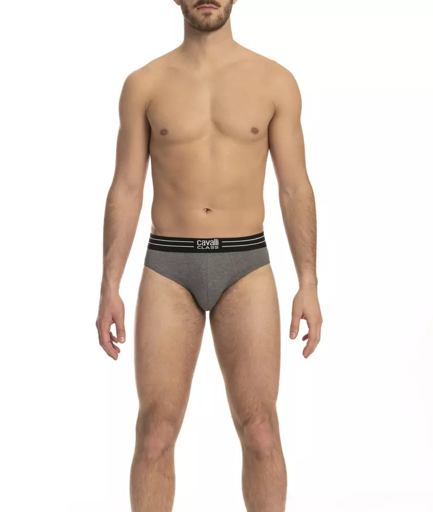 Gray Cotton Men Underwear Trio