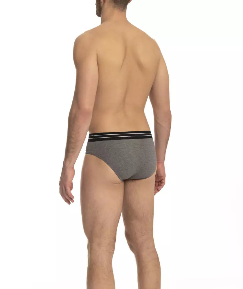 Gray Cotton Men Underwear Trio