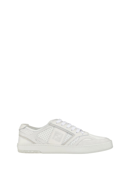 Elegant Low Top Calfskin Sneakers in White