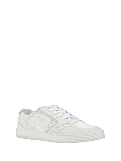 Elegant Low Top Calfskin Sneakers in White