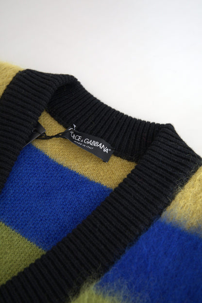 Multicolor Stripes V-neck Pullover Sweater