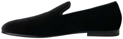 Black Velvet Loafers Formal Shoes