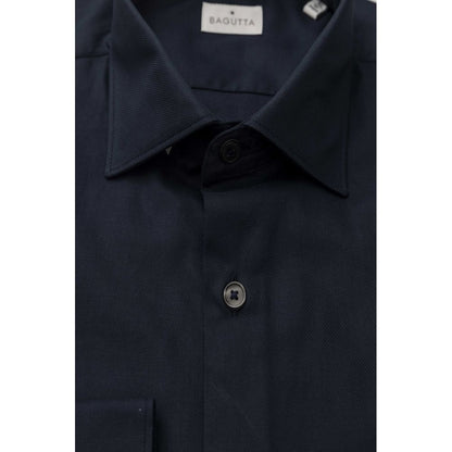 Blue Cotton Men Shirt